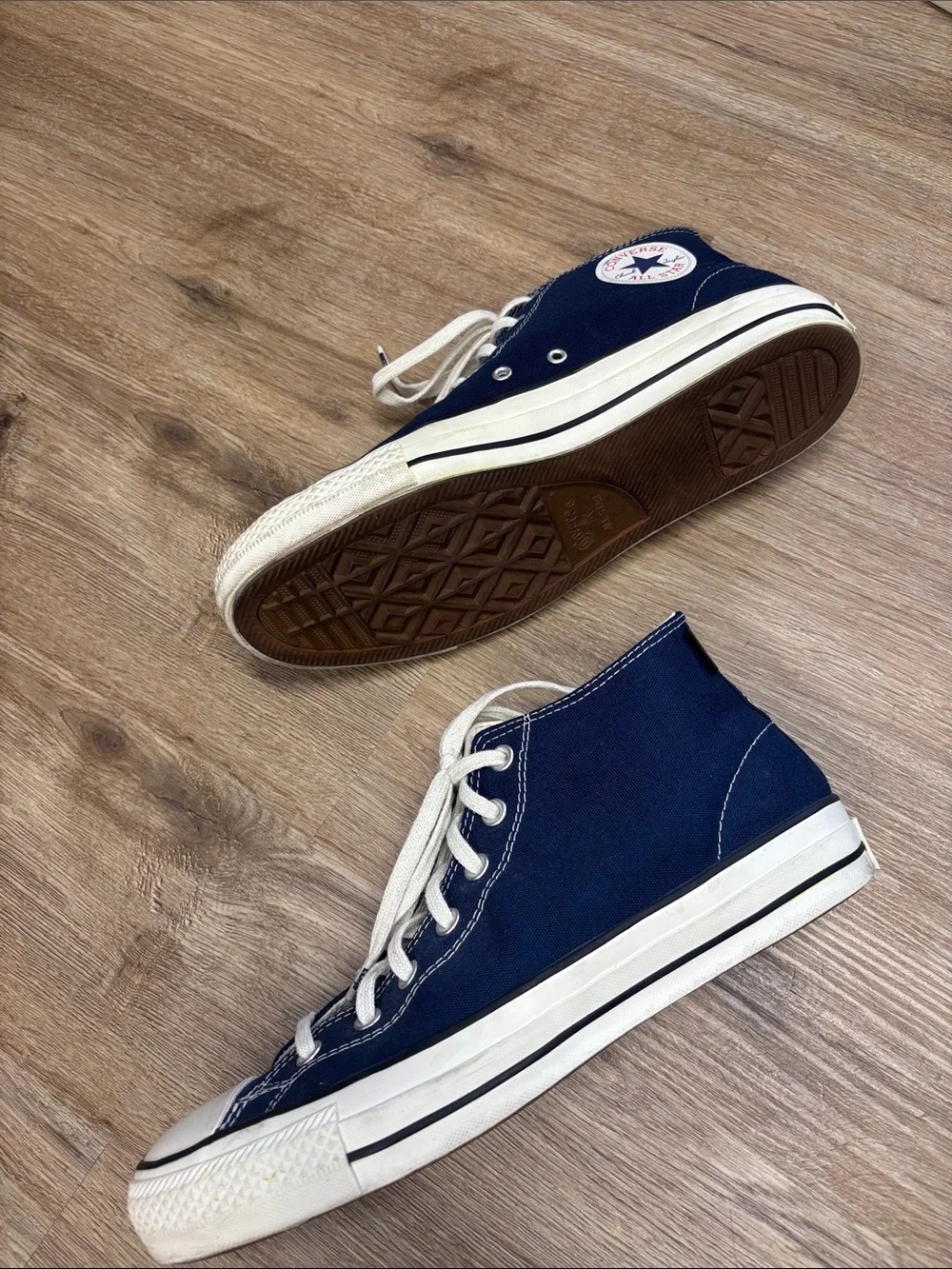 Converse Navy Canvas High Top Sneakers with White Trim